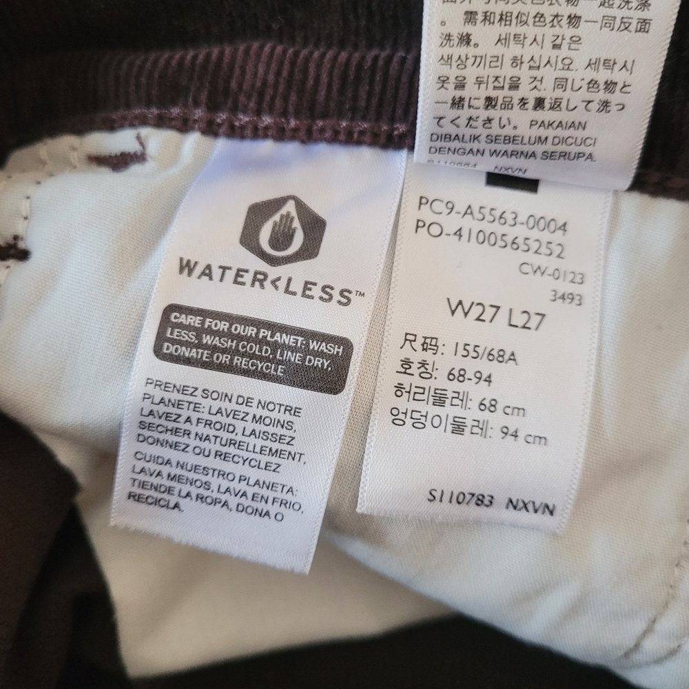 Levi's Middy Ankle Bootcut Chocolate Brown Corduroy Denim Trousers Pants W27 L27 - Picture 9 of 13